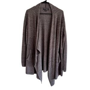 Barefoot Dreams Medium Gray Open Front Cozy Chic Lite Kint Cardigan Sweater